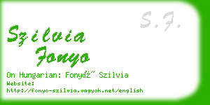 szilvia fonyo business card